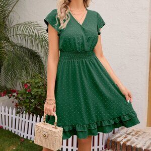 Swiss Dot Cap Sleeve Dress